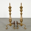 Vintage Pair of Brass Andirons