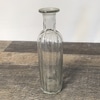 Tall Glass Ribbed Bud Vase with Narrow Neck