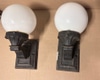 Antique Wall Sconces with White Globes