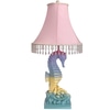 Lamp Shade; Silk pink with crystal beaded trim,