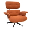 Eames Style Chair; Jaffa, Orange textured upholstery,