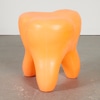 Vintage Orange Plastic Tooth Stool