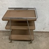 Three-Tier Vintage Brown Serving Cart
