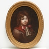 Portrait of Young Boy in Oval Frame