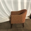Orange Brown Fabric Lounge Chair