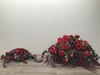 SILK Large Red and Burgundy Casket Spray