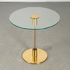 Round Glass and Brass End Table
