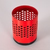 Vintage 1980s Red Perforated Metal Pen Holder