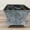 Embossed Metal Footed Planter