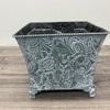 Embossed Metal Footed Planter