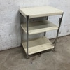 Vintage Metal and Cream Rolling Cart