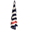 Beach Towel; 100% Cotton, Navy Blue, red & white striped,