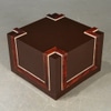 Brown Lucite Cube End Table with Faux Tortoiseshell Detail