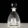 Contemporary Wine Decanter with Etched Grape Leaves