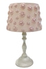 Lamp Shade; deco flowery pink cotton shade, tapered drum