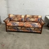 Tropical Patterned Rattan Sofa