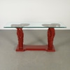 Hollywood Regency Glass Top Console Table