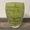 Green Crystal Frosted Brick Vase