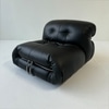 Black Soriana Leather Lounge Chair