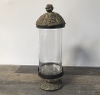 Wicker and Glass Cylinder  B
