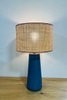 Cylinder Blue Ceramic Base Table Lamp