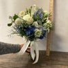 FRESH Bridal Bouquet in Soft Blues with Cream