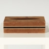 Brown Striped Suede Tissue Box Cover
