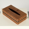 Brown Striped Suede Tissue Box Cover