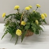 SILK Vintage Plastic Yellow Carnation Arrangement