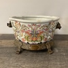 Asian Brass Strawberry Footed Oval Bowl