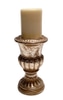 Candle Holder, Gold; Distressed, ceramic