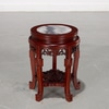 Asian Round Table / Plant Stand with Marble Insert
