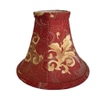 Lamp Shade; Bell shaped, cotton, rust with golden flor-de-lis,