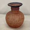Orange Frosted Glass Bud Vases with Thread Glass details