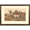 "Breaking Cover" Fox-Hunting Hand-colored Engraving