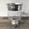 Large Chrome Rim Glass Urn