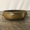 Brass Hammered Lion Oval Dish