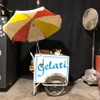 Ice Cream/Gelati Cart w/Cones and Umbrella