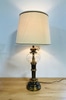 Stiffel Glass Orb & Brass Table Lamp