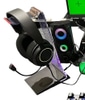 Dual Light Up Headset Stand & SteelSeries Black Gaming Headset