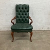 Vintage Green Leather Armchair