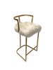 Faux White Fur Bar Stools