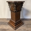 Short Wood Marble Top Pedestal