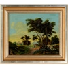Antique Country Scene Oil Painting