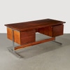 Danish Modern Rosewood and Chrome Executive Desk