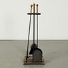Vintage Ball Handle Fireplace Tools and Stand
