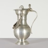 Antique Pewter Wine Jug  with Chain Handle
