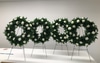 SILK Leather Fern White Carnation Wreaths
