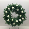 SILK Leather Fern White Carnation Wreaths