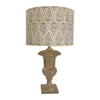 Lamp Shade; Linen, taupe on taupe white outlined paisley